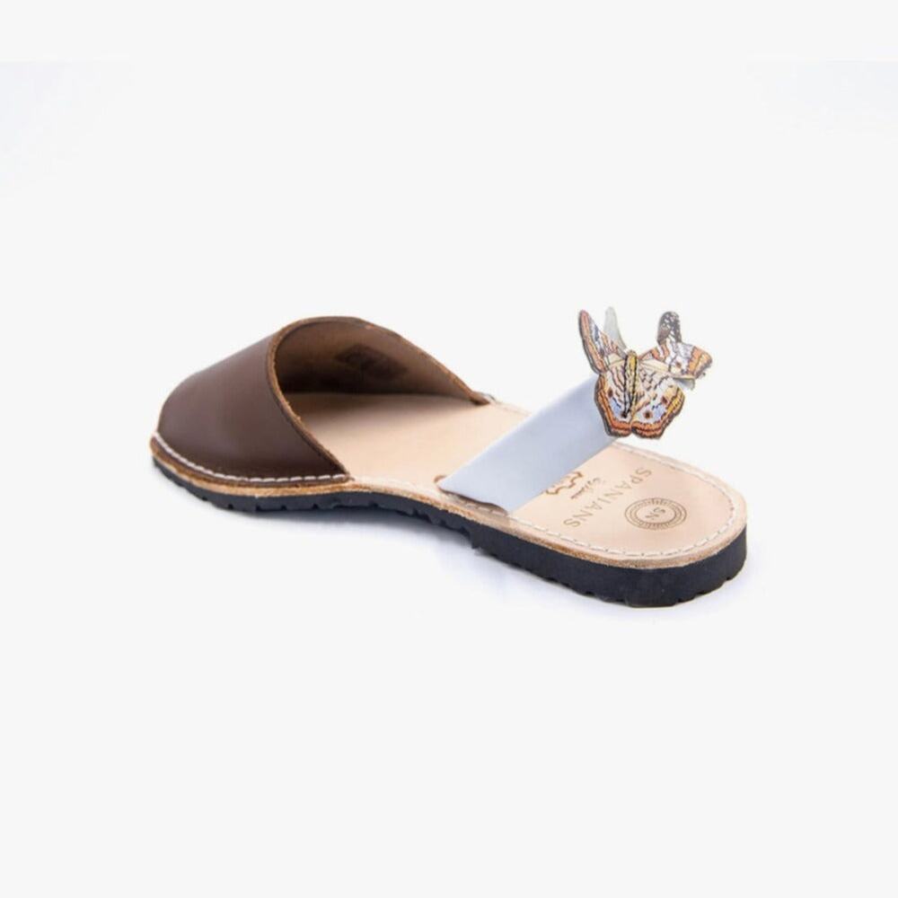 Butterfly Detail Sandals Minerva | Genuine Leather | Handmade in Spain